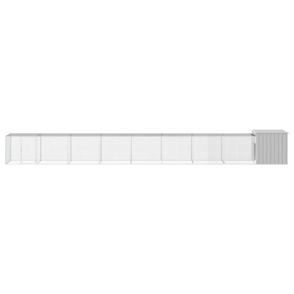 vidaXL Chicken Coop Grey 900x91x100 cm Galvanized Steel