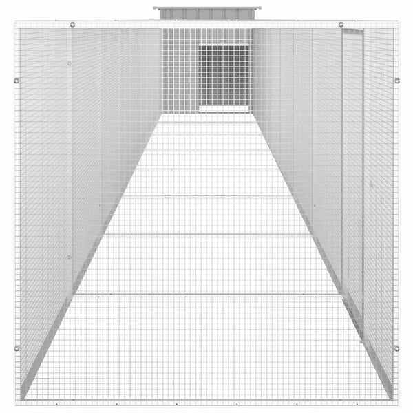 vidaXL Chicken Coop Grey 900x91x100 cm Galvanized Steel