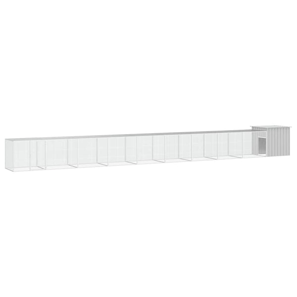 vidaXL Chicken Coop Grey 1000x91x100 cm Galvanized Steel