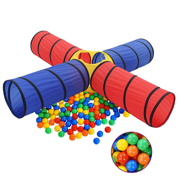 vidaXL Play Tunnel with 250 Balls Multicolored