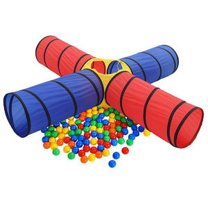 vidaXL Play Tunnel with 250 Balls Multicolored