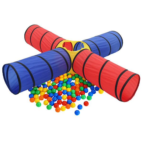 vidaXL Play Tunnel with 250 Balls Multicolored