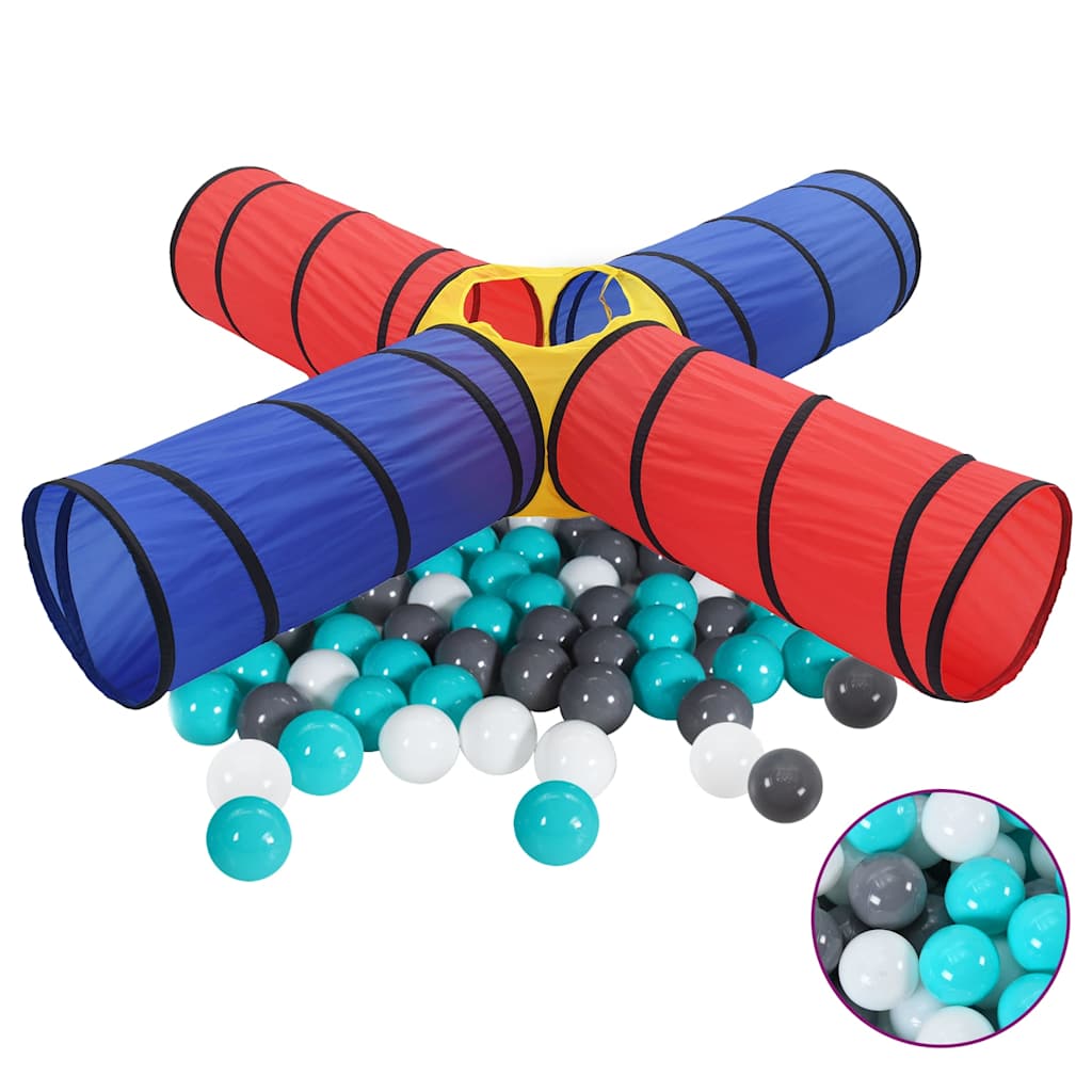 vidaXL Play Tunnel with 250 Balls Multicolored