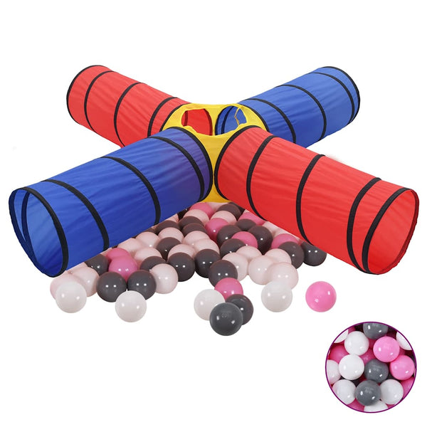 vidaXL Play Tunnel with 250 Balls Multicolored