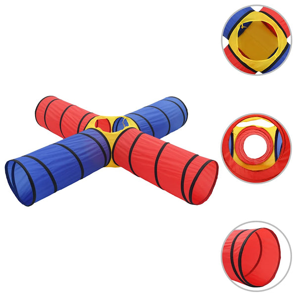vidaXL Play Tunnel with 250 Balls Multicolored