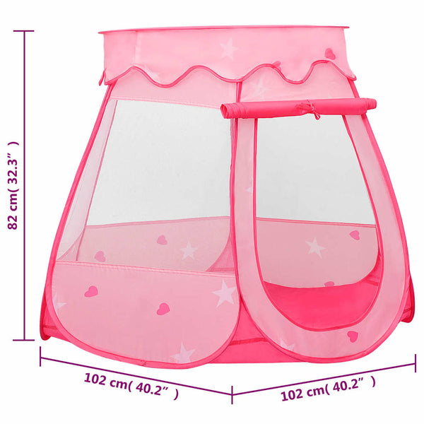 vidaXL Kids' Play Tent with 250 Balls Pink 102x102x82 cm