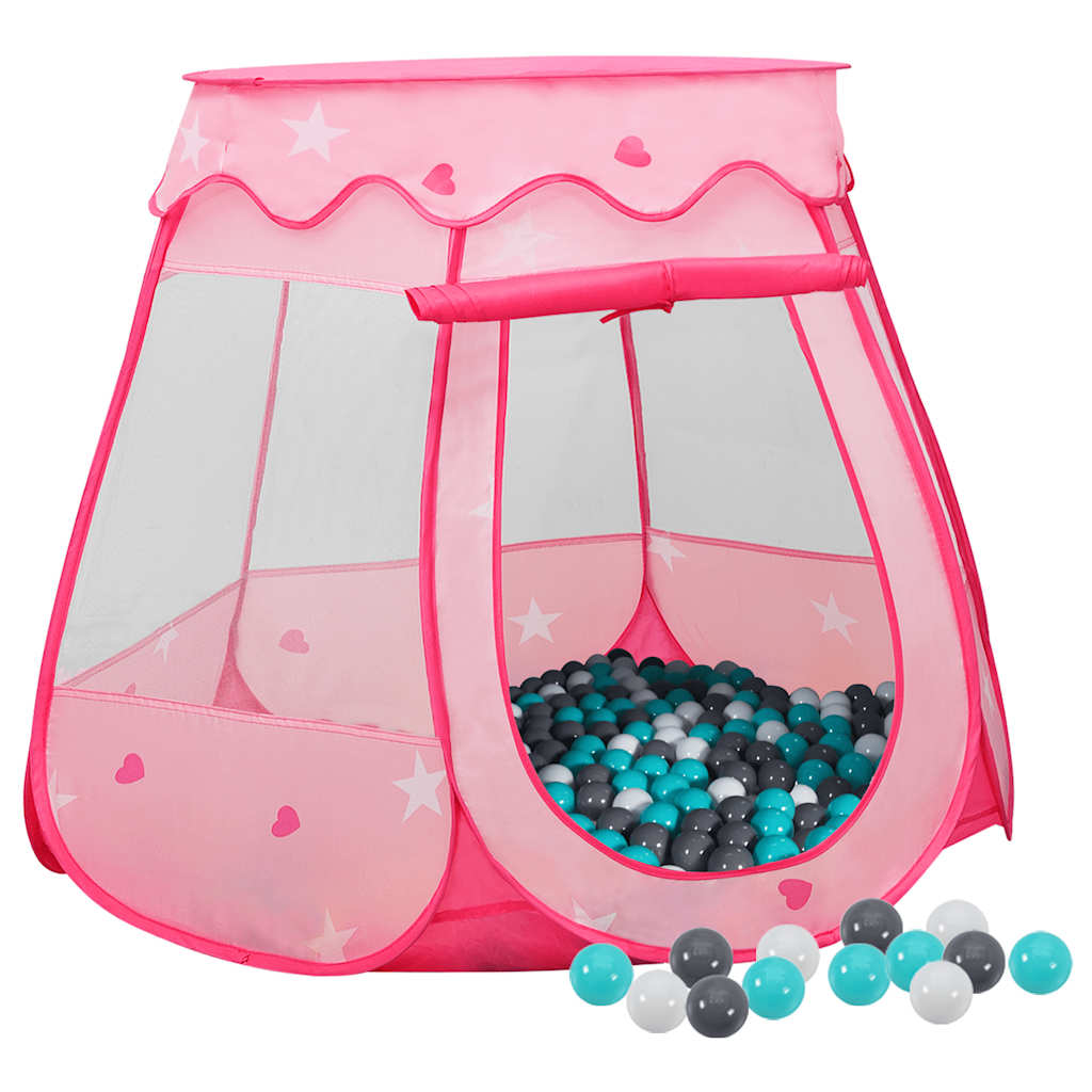 vidaXL Kids' Play Tent with 250 Balls Pink 102x102x82 cm