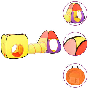 vidaXL Play Tent with 250 Balls Multicolored 255x80x100 cm