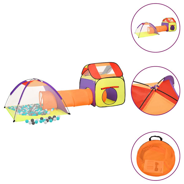 vidaXL Play Tent with 250 Balls Multicolored 338x123x111 cm
