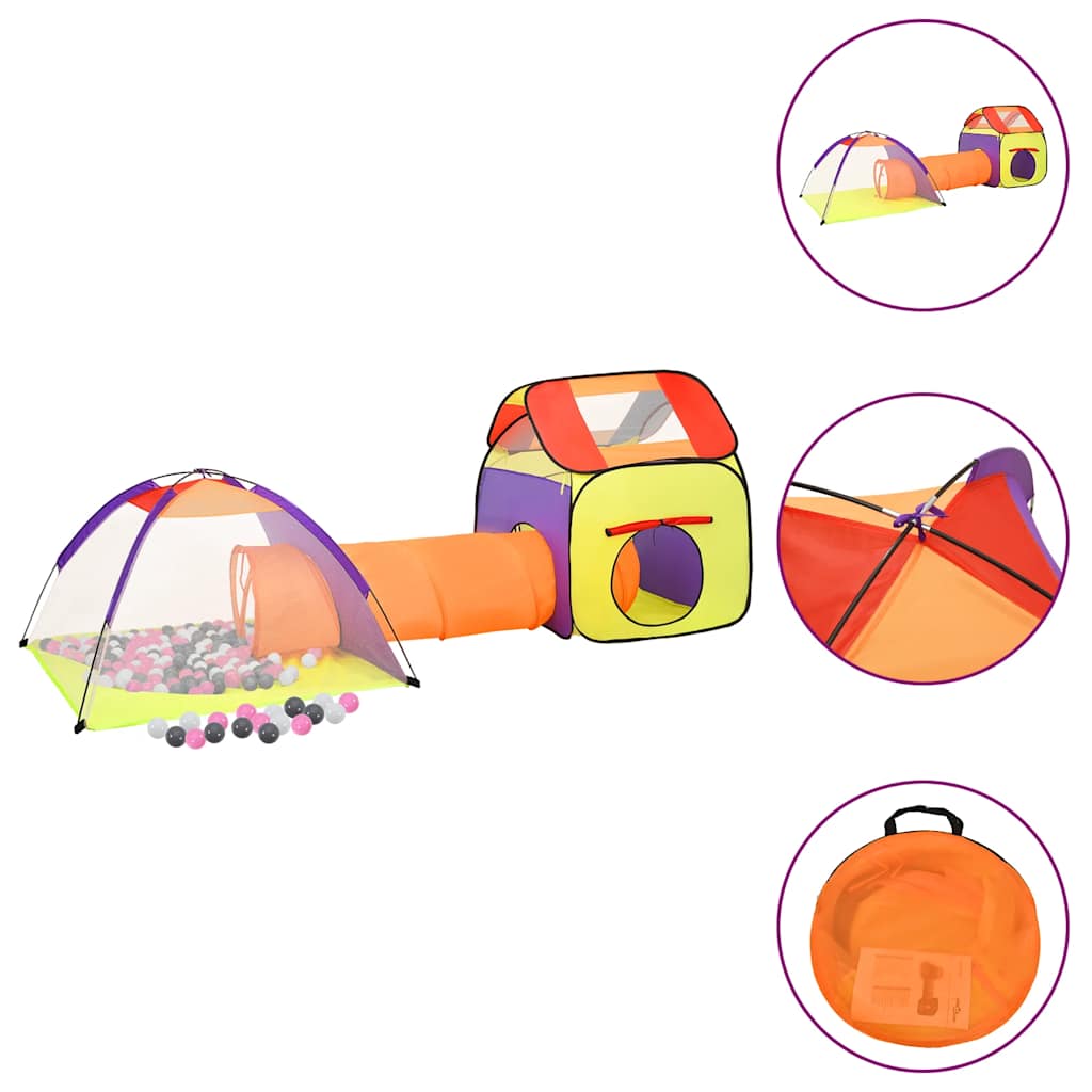 vidaXL Play Tent with 250 Balls Multicolored 338x123x111 cm