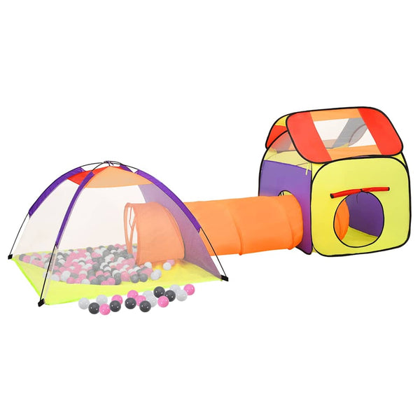 vidaXL Play Tent with 250 Balls Multicolored 338x123x111 cm