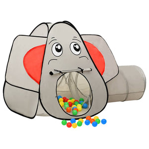 vidaXL Elephant-Shaped Play Tent with 250 Balls Grey 174x86x101 cm