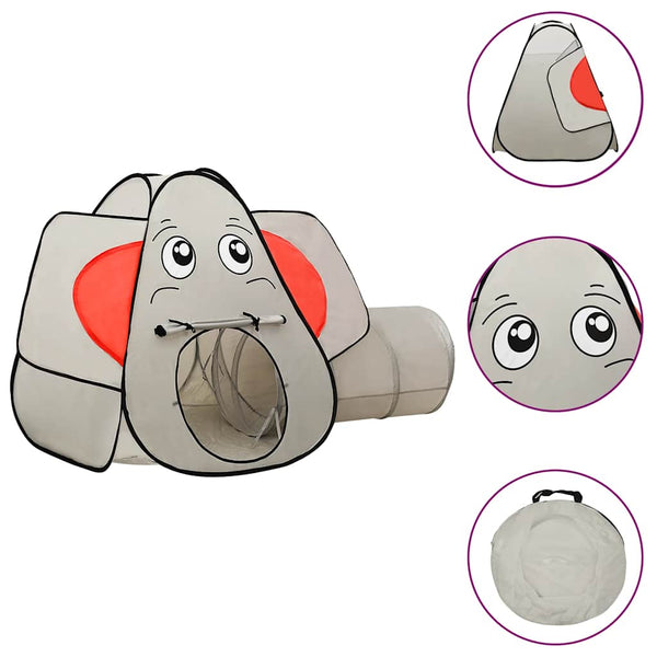 vidaXL Elephant-Shaped Play Tent with 250 Balls Grey 174x86x101 cm