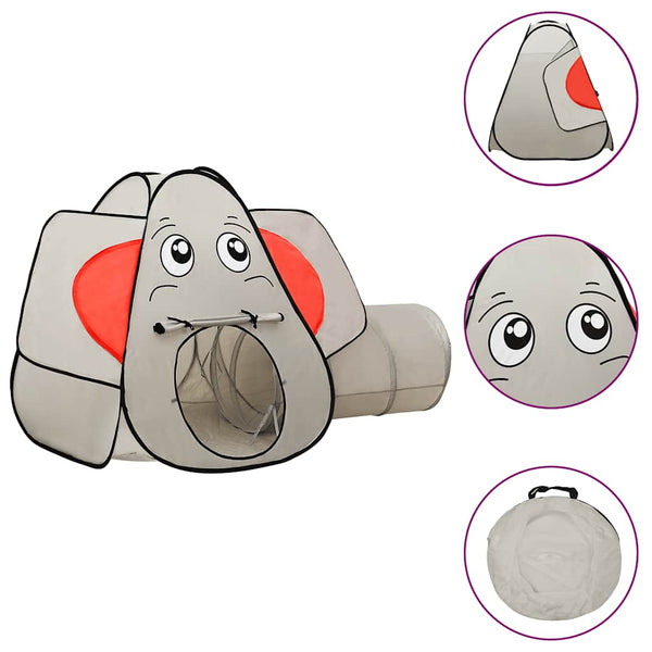 vidaXL Elephant-Shaped Play Tent with 250 Balls Grey 174x86x101 cm