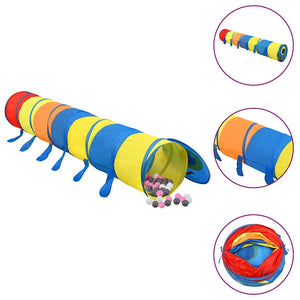 vidaXL Play Tunnel with 250 Balls Multicolour 245 cm Polyester