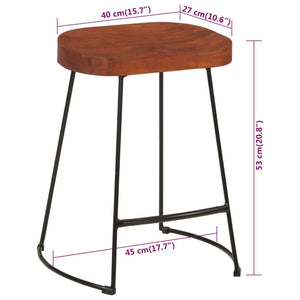 vidaXL Gavin Bar Stools 2 pcs. 45x38x53 cm Solid Mango Wood