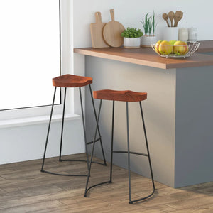 vidaXL Gavin Bar Stools 2 pcs. 50x40x78 cm Solid Mango Wood