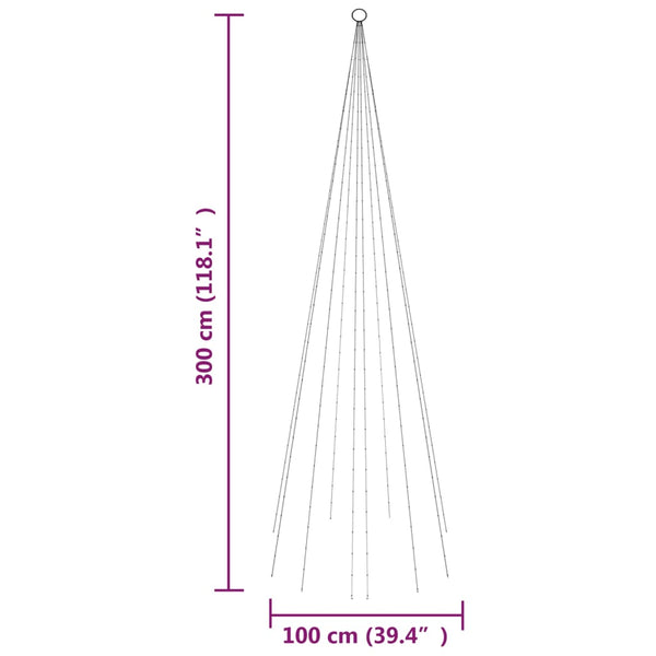LED Weihnachtsbaum für Fahnenmast 300 cm