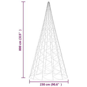 LED Weihnachtsbaum für Fahnenmast 800cm