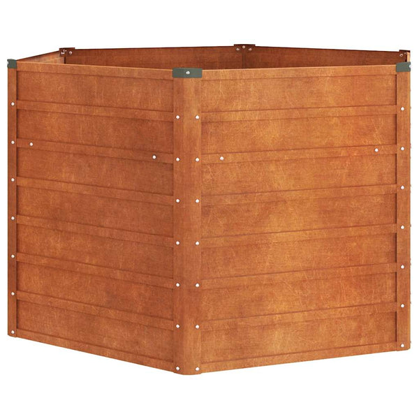 vidaXL Raised Garden Bed Rusty 129x129x77 cm Corten Steel