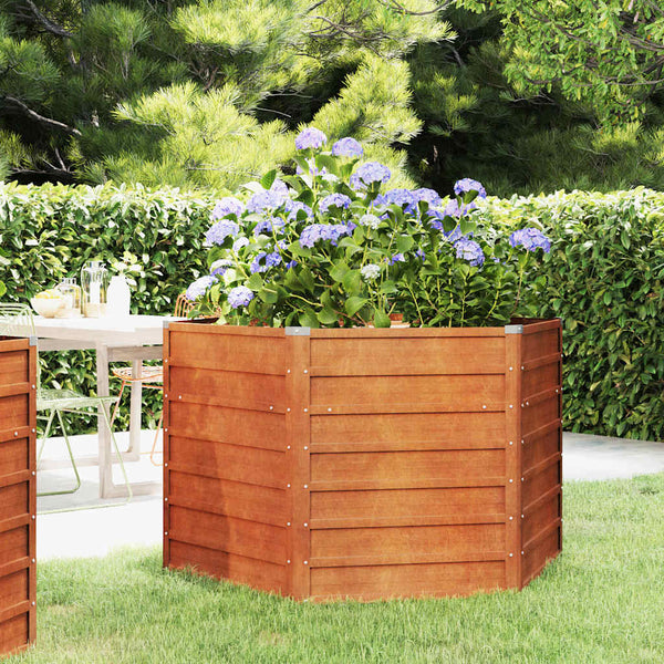 vidaXL Raised Garden Bed Rusty 129x129x77 cm Corten Steel