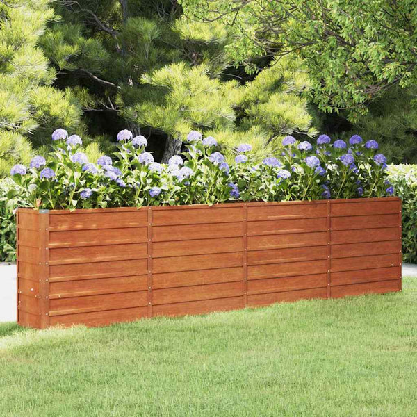 vidaXL Raised Garden Bed Rusty 320x40x77 cm Corten Steel