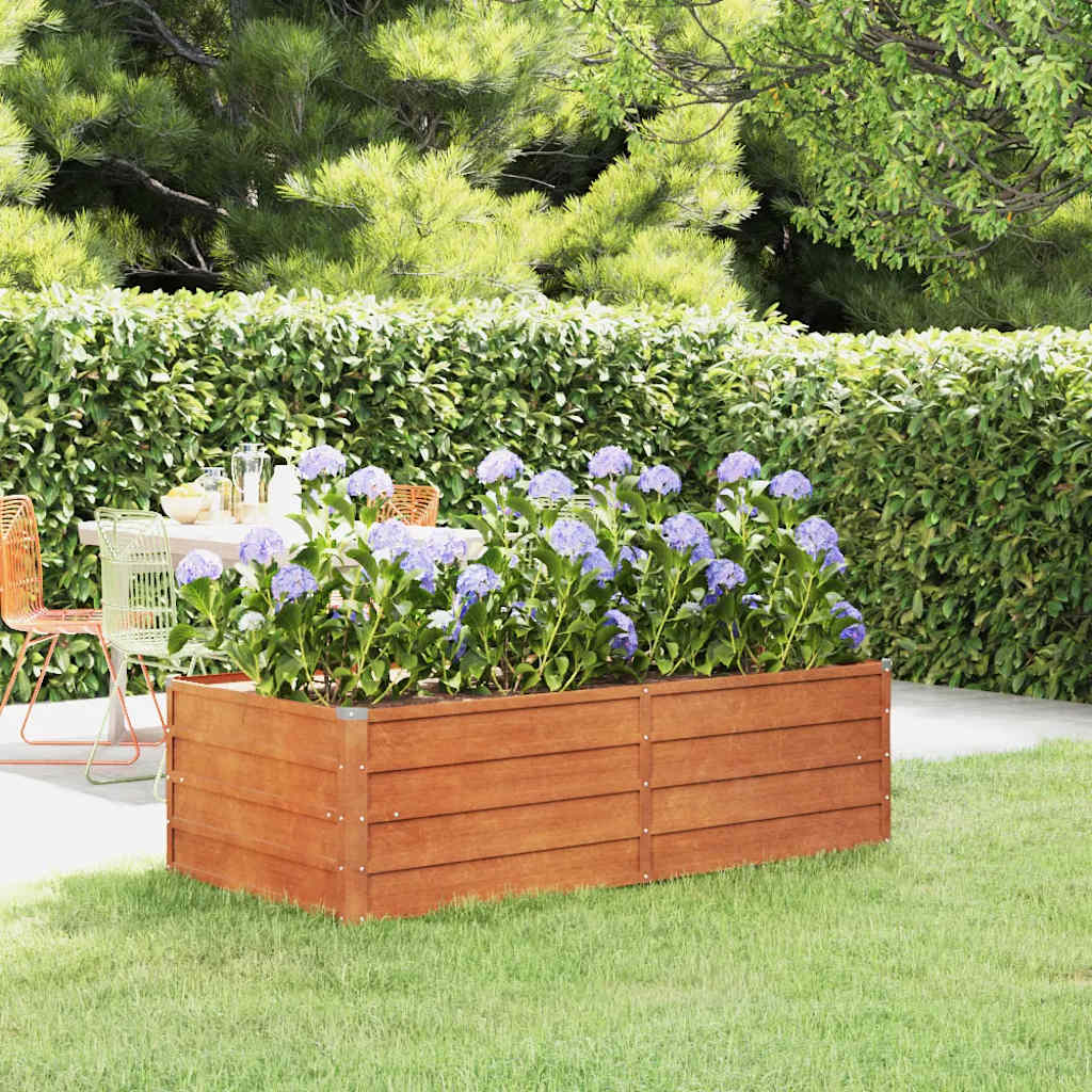 vidaXL Rusty Raised Garden Bed 160x80x45 cm Corten Steel