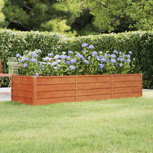 vidaXL Rusted Raised Garden Bed 240x80x45 cm Corten Steel