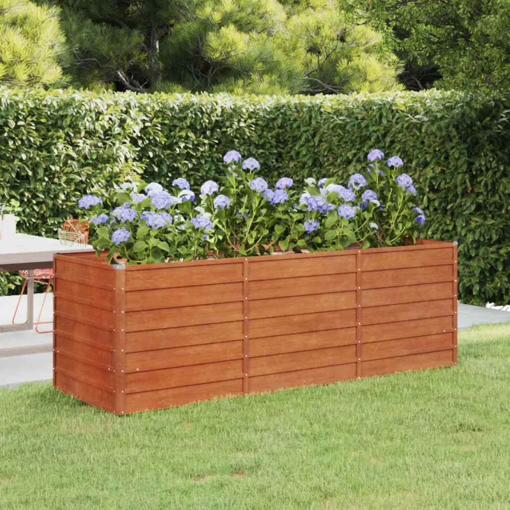 vidaXL Raised Garden Bed Rusty 240x80x77 cm Corten Steel