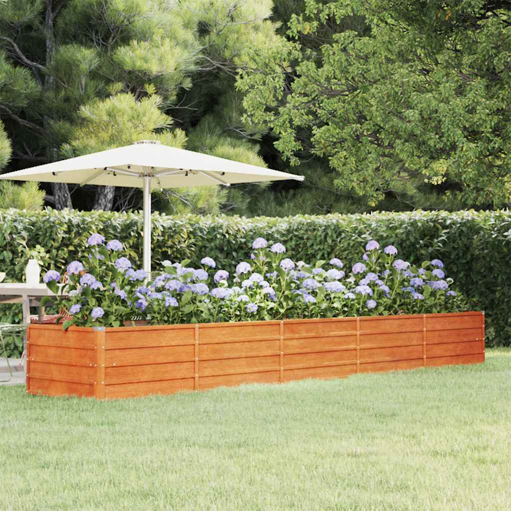 vidaXL Raised Garden Bed Rusty 400x80x45 cm Corten Steel