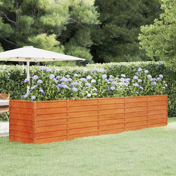 vidaXL Rusty Raised Garden Bed 400x80x77 cm Corten Steel