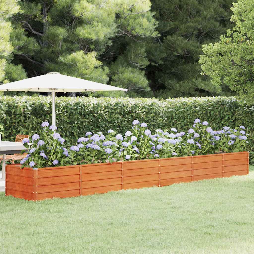 vidaXL Raised Garden Bed Rusty 480x80x45 cm Corten Steel