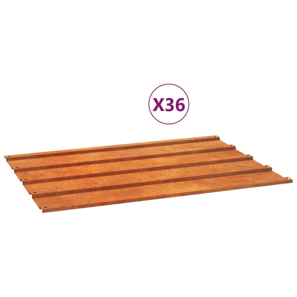 vidaXL Roofing Sheets 36 pcs Rusty 60x44 cm Corten Steel