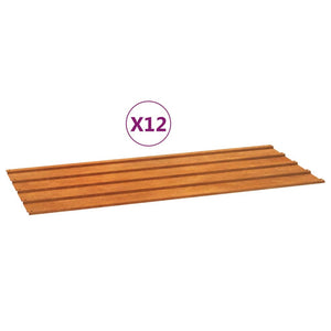 vidaXL Roofing Sheets 12 pcs. Rusty 100x44 cm Corten Steel