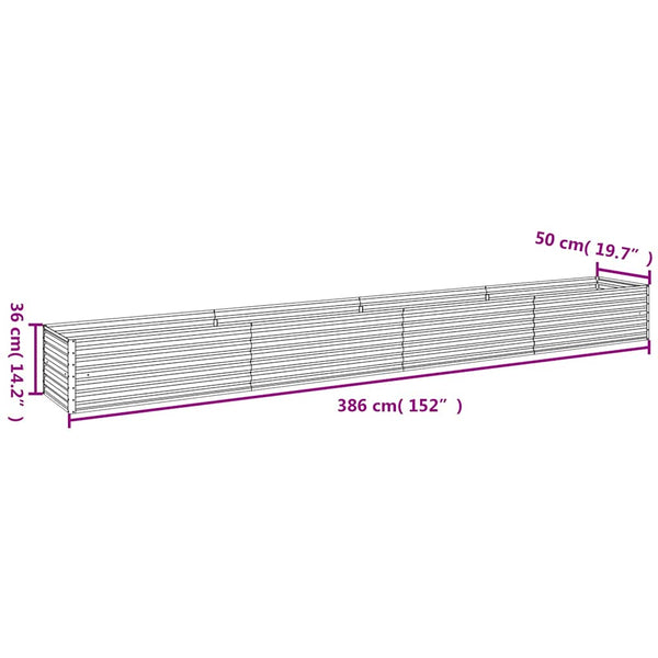vidaXL Garden Raised Bed 386 x 50 x 36 cm Corten Steel