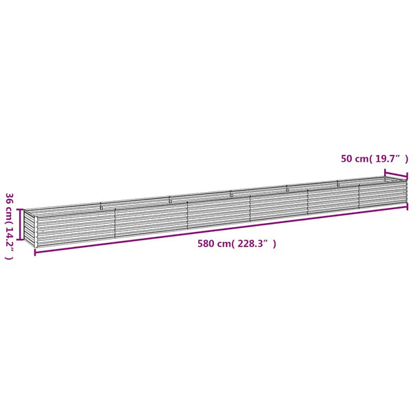 vidaXL Garden Raised Bed 580 x 50 x 36 cm Corten Steel