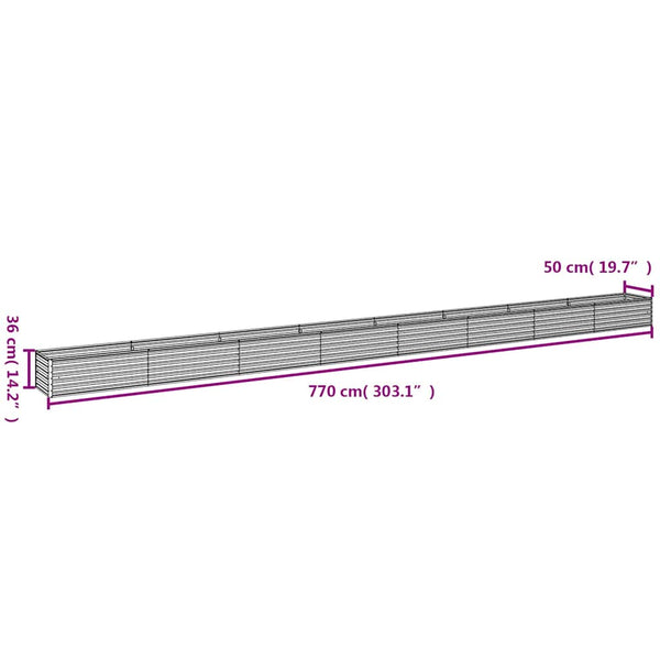 vidaXL Raised Garden Bed 770x50x36 cm Corten Steel