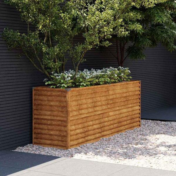 vidaXL Garden Raised Bed 196 x 50 x 69 cm Corten Steel