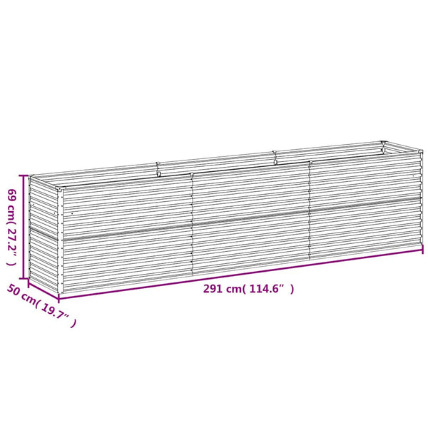 vidaXL Garden Raised Bed 291 x 50 x 69 cm Corten Steel