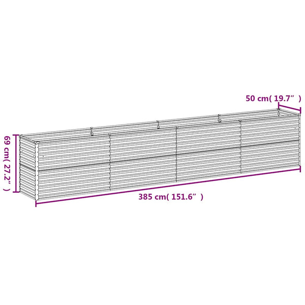 vidaXL Garden Raised Bed 385 x 50 x 69 cm Corten Steel