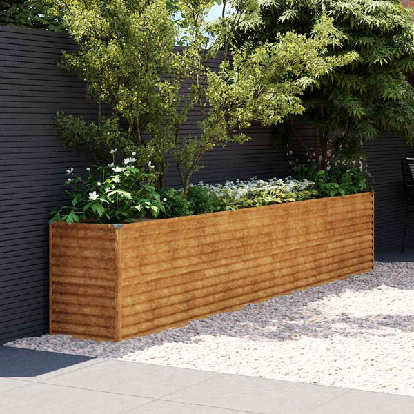 vidaXL Garden Raised Bed 385 x 50 x 69 cm Corten Steel