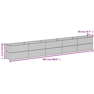 vidaXL Garden Raised Bed 482 x 50 x 69 cm Corten Steel