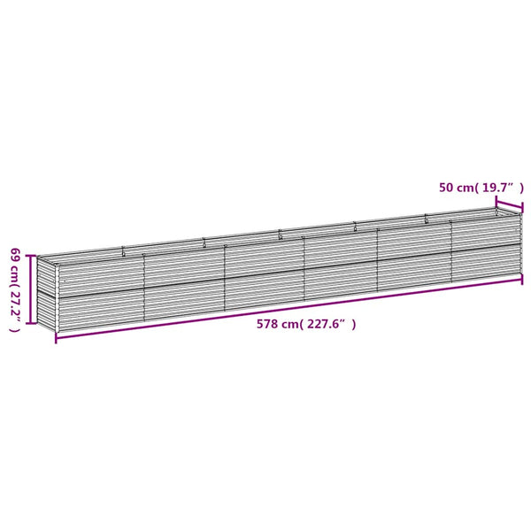 vidaXL Garden Raised Bed 578 x 50 x 69 cm Corten Steel