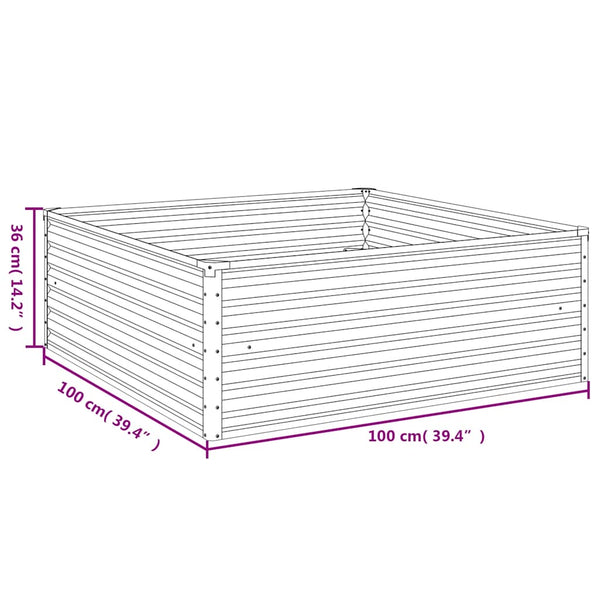 vidaXL Raised Garden Bed 100x100x36 cm Corten Steel