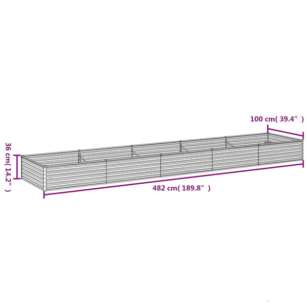 vidaXL Raised Garden Bed 482x100x36 cm Corten Steel
