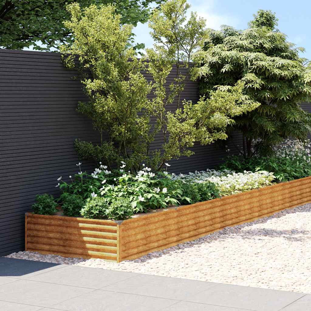 vidaXL Raised Garden Bed 579x100x36 cm Corten Steel