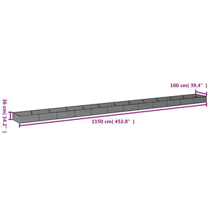 vidaXL Raised Garden Bed 1150x100x36 cm Corten Steel