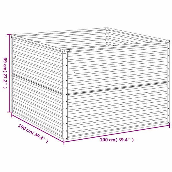 vidaXL Raised Garden Bed 100x100x69 cm Corten Steel