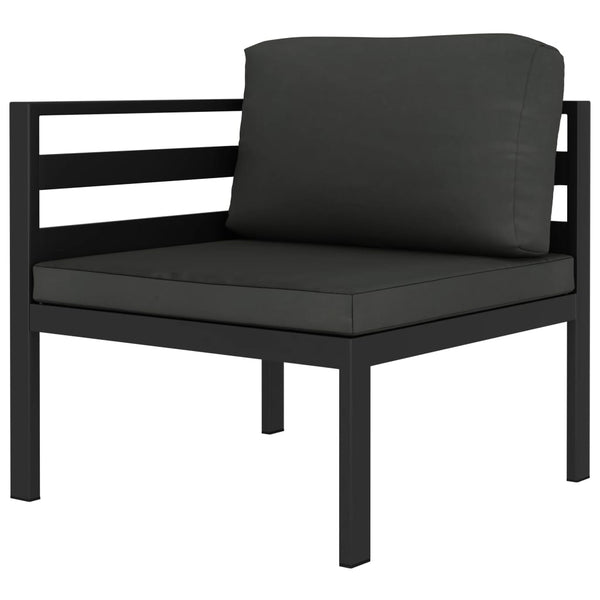vidaXL 4-Piece Garden Lounge Set with Cushions Aluminum Anthracite