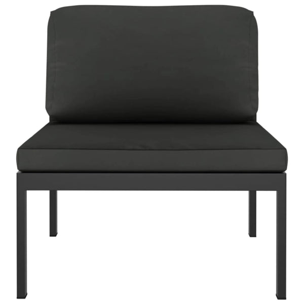 vidaXL 2-Seater Garden Sofa with Cushions Aluminum Anthracite